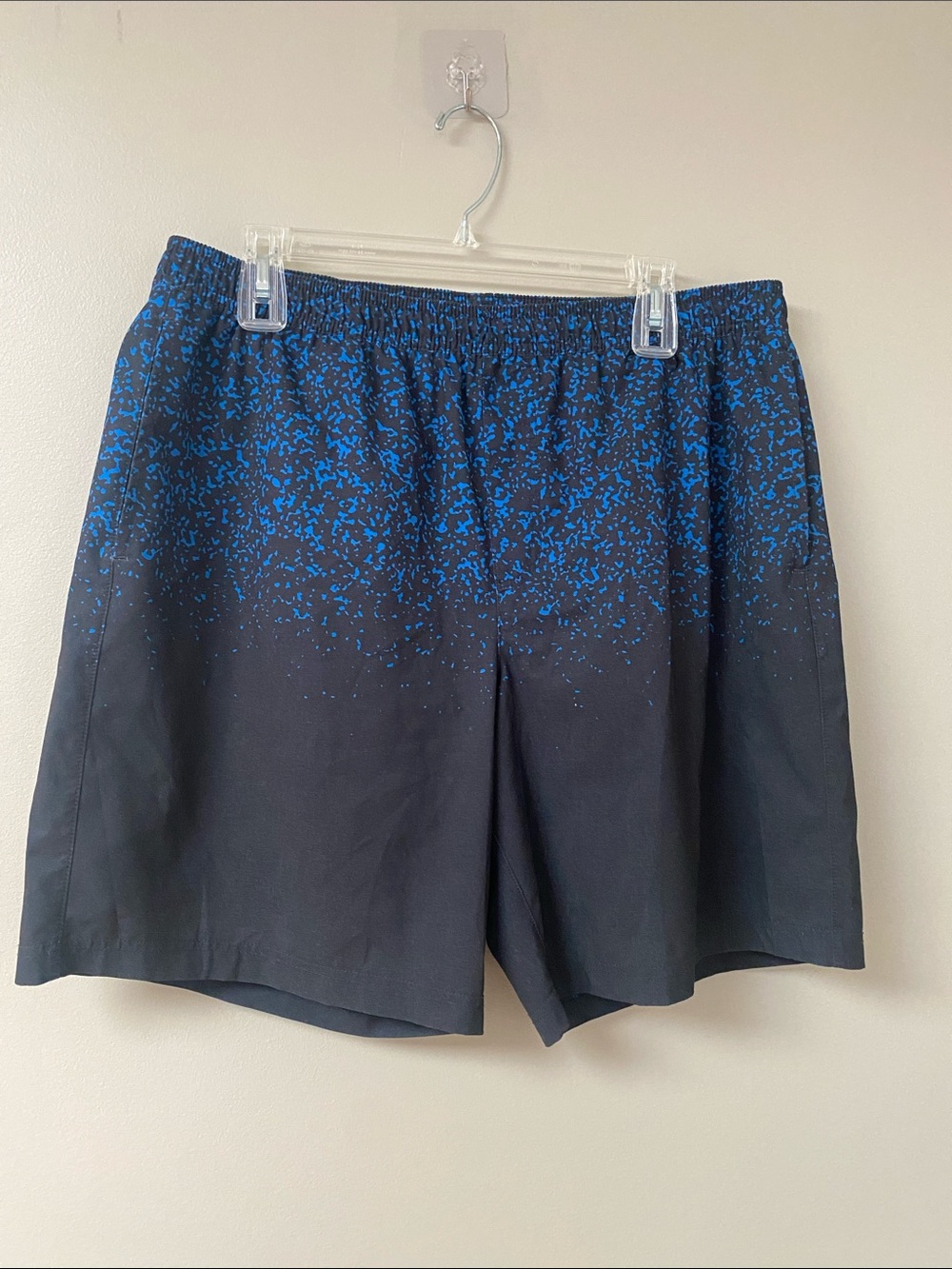 chubbies Black Swim Trunks with Blue Speckle 7” inseam 2XL